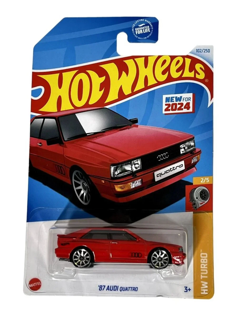 Hot Wheels '87 Audi Quattro HW Turbo 102/250 2/5 Red New for 2024 NOC